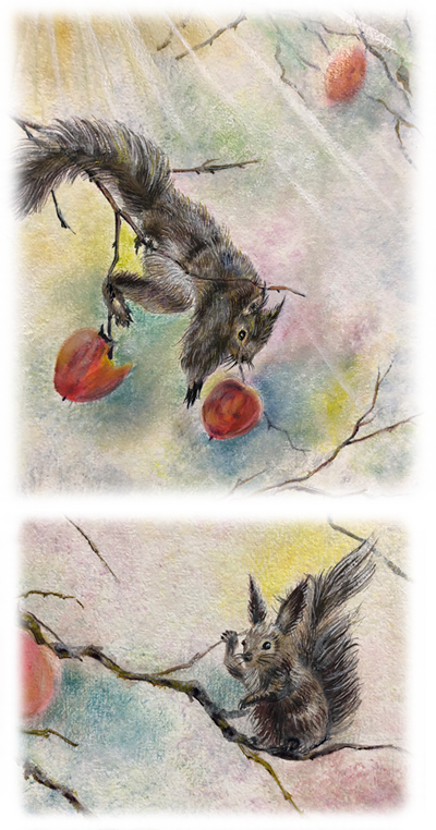 栗鼠（RISU）横63️縦47㎝油絵